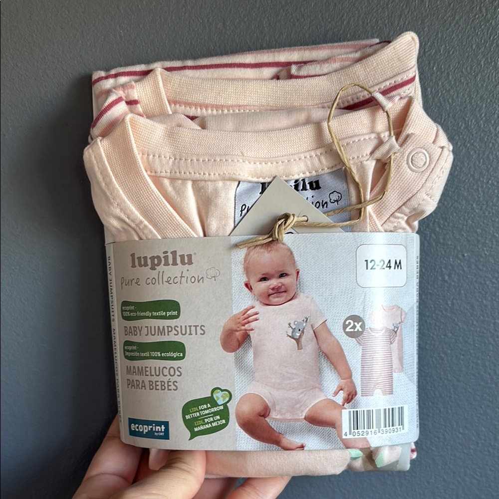 🆕 NWT Baby Jumpsuits, 2 Pack, Lupilu Pure Collection, 12-24 Month, Cute Koala 🐨